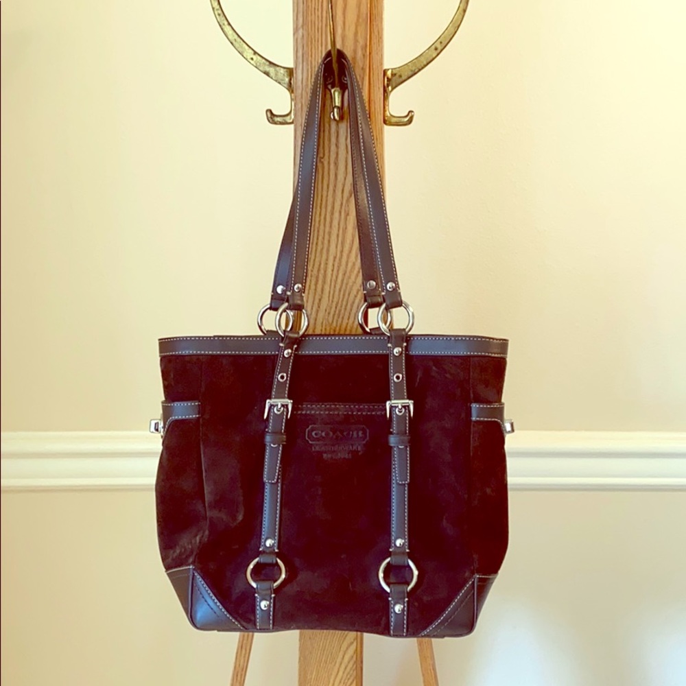 Coach suede bag, chocolate brown, great condition